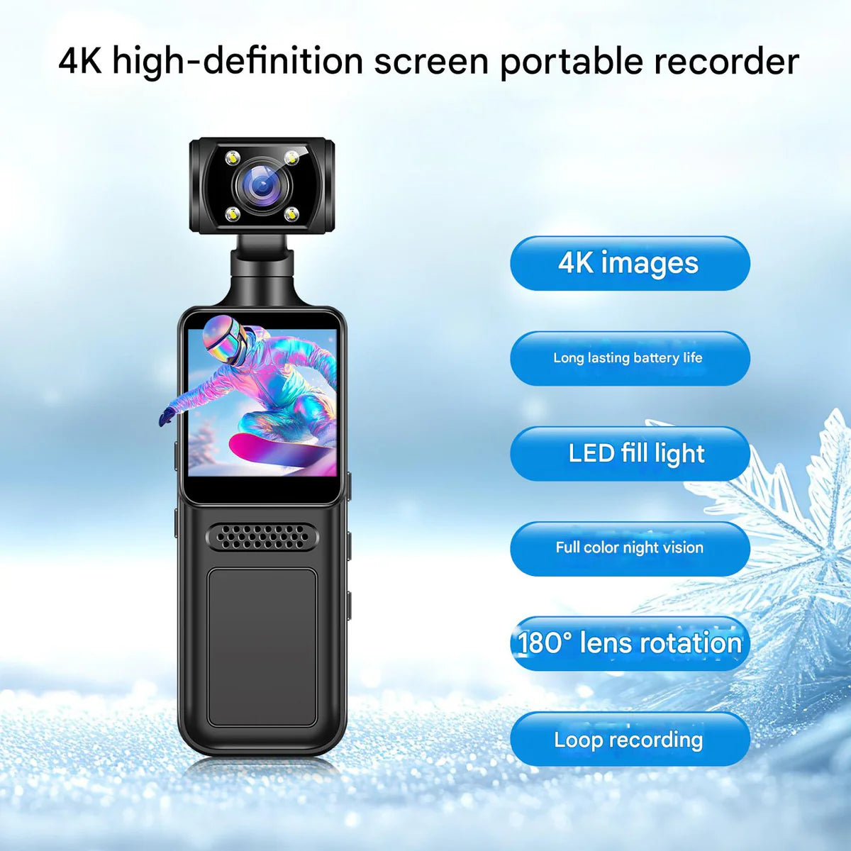 1080p Portable Body Camera with 2-Inch Screen